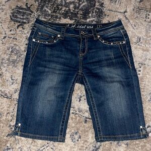 LA Idol rhinestone embellished Bermuda shorts